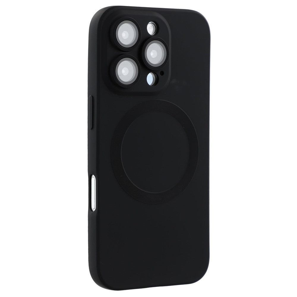 For iPhone 16 Pro Case Compatible with MagSafe Liquid Silicone Phone Cover with Tempered Glass Lens Protector