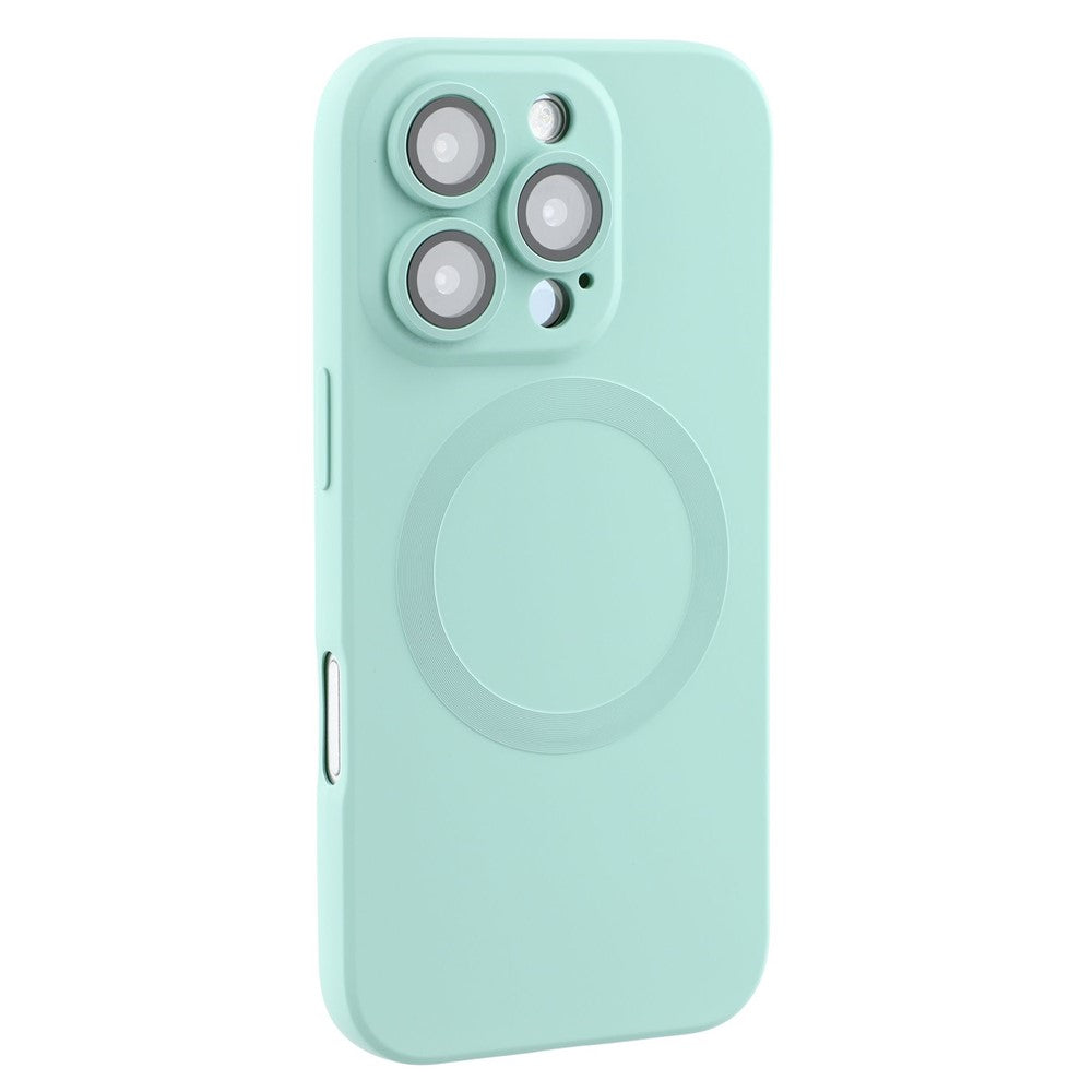 For iPhone 16 Pro Case Compatible with MagSafe Liquid Silicone Phone Cover with Tempered Glass Lens Protector