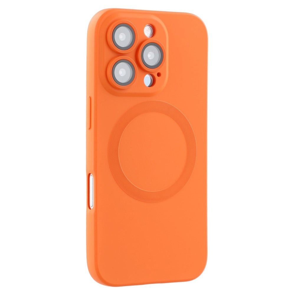 For iPhone 16 Pro Case Compatible with MagSafe Liquid Silicone Phone Cover with Tempered Glass Lens Protector