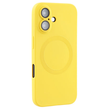 For iPhone 16 Case Compatible with MagSafe Liquid Silicone Phone Cover with Tempered Glass Lens Protector