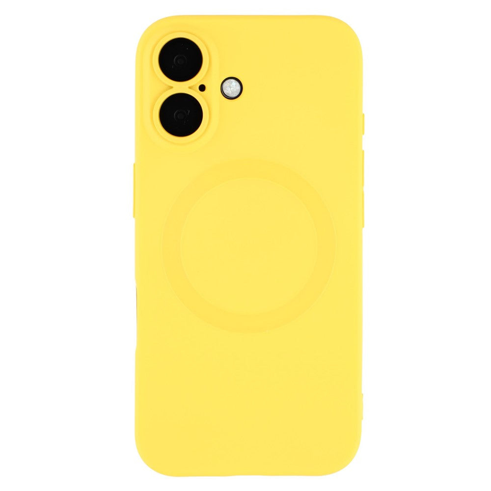 For iPhone 16 Case Compatible with MagSafe Liquid Silicone Phone Cover with Tempered Glass Lens Protector