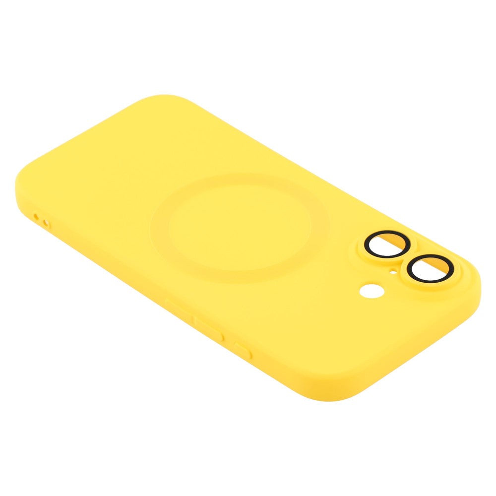 For iPhone 16 Case Compatible with MagSafe Liquid Silicone Phone Cover with Tempered Glass Lens Protector