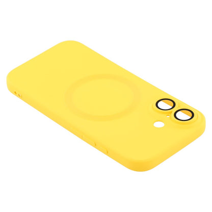 For iPhone 16 Case Compatible with MagSafe Liquid Silicone Phone Cover with Tempered Glass Lens Protector