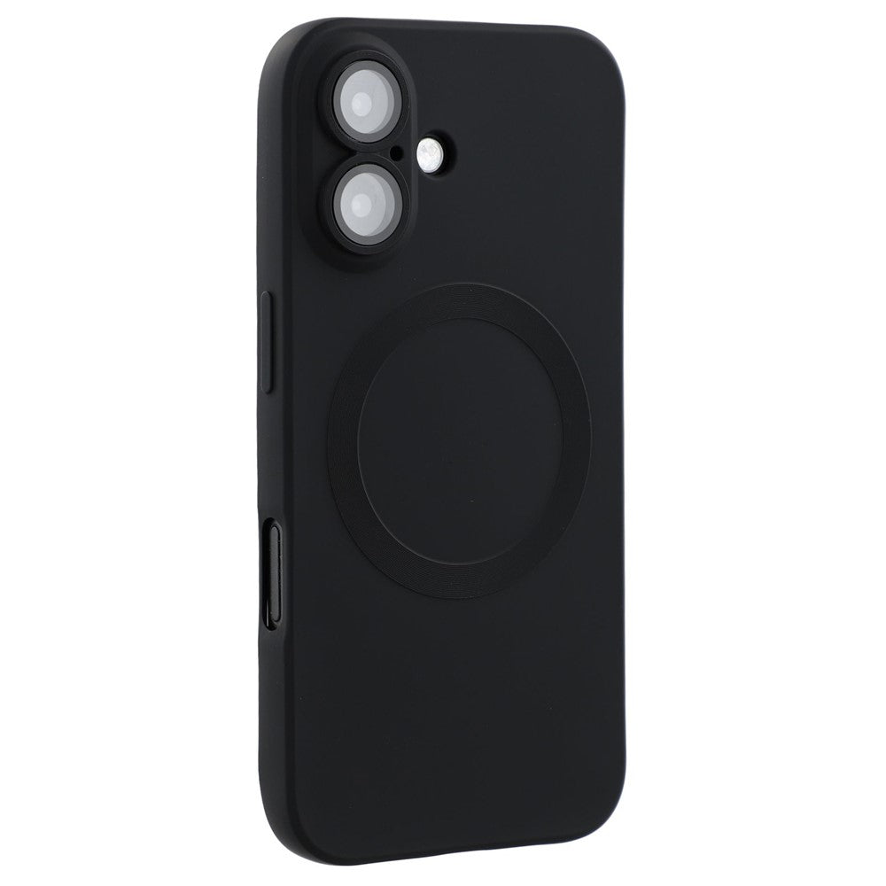 For iPhone 16 Case Compatible with MagSafe Liquid Silicone Phone Cover with Tempered Glass Lens Protector