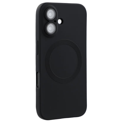 For iPhone 16 Case Compatible with MagSafe Liquid Silicone Phone Cover with Tempered Glass Lens Protector