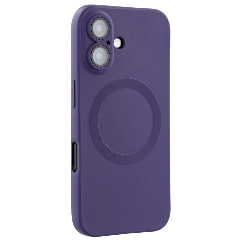 For iPhone 16 Case Compatible with MagSafe Liquid Silicone Phone Cover with Tempered Glass Lens Protector