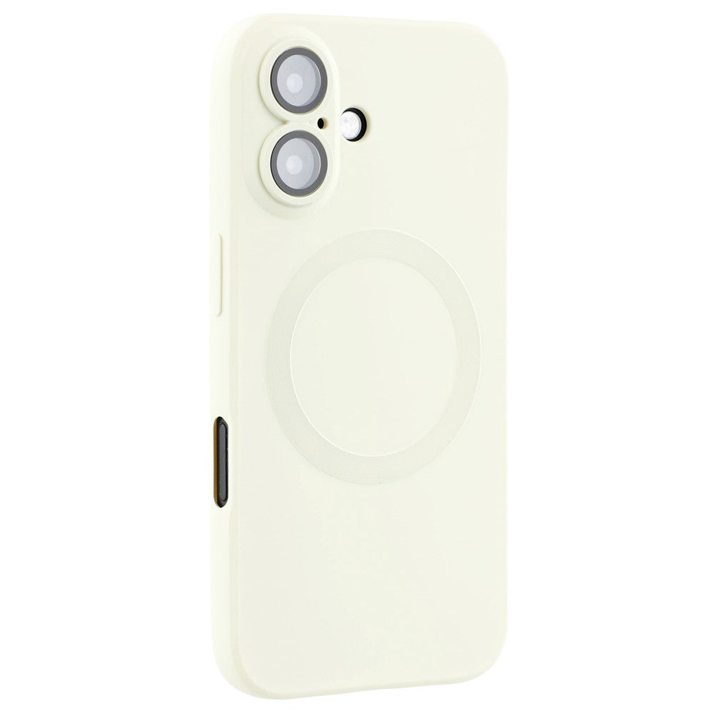 For iPhone 16 Case Compatible with MagSafe Liquid Silicone Phone Cover with Tempered Glass Lens Protector