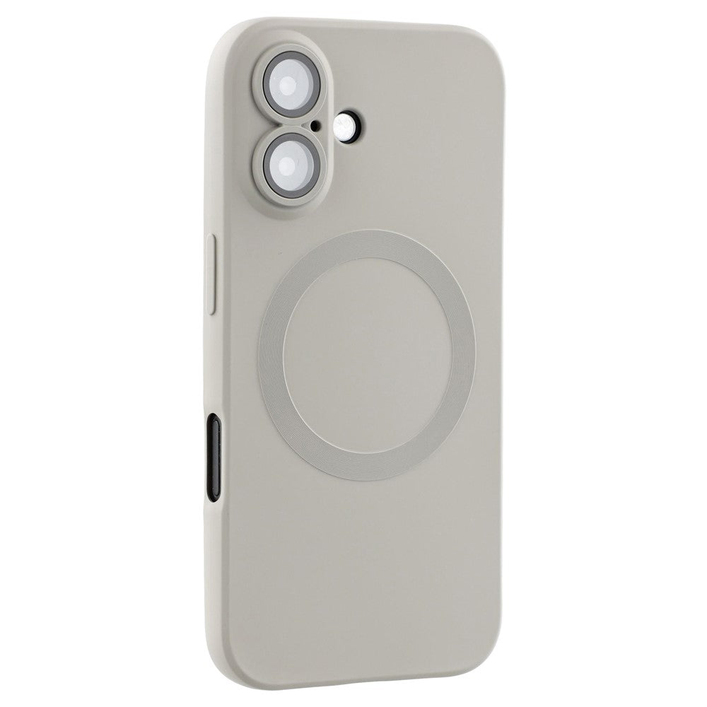 For iPhone 16 Case Compatible with MagSafe Liquid Silicone Phone Cover with Tempered Glass Lens Protector
