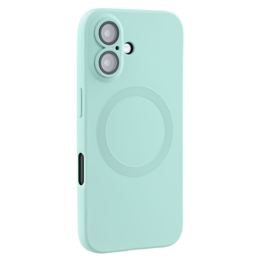 For iPhone 16 Case Compatible with MagSafe Liquid Silicone Phone Cover with Tempered Glass Lens Protector
