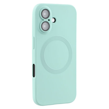 For iPhone 16 Case Compatible with MagSafe Liquid Silicone Phone Cover with Tempered Glass Lens Protector