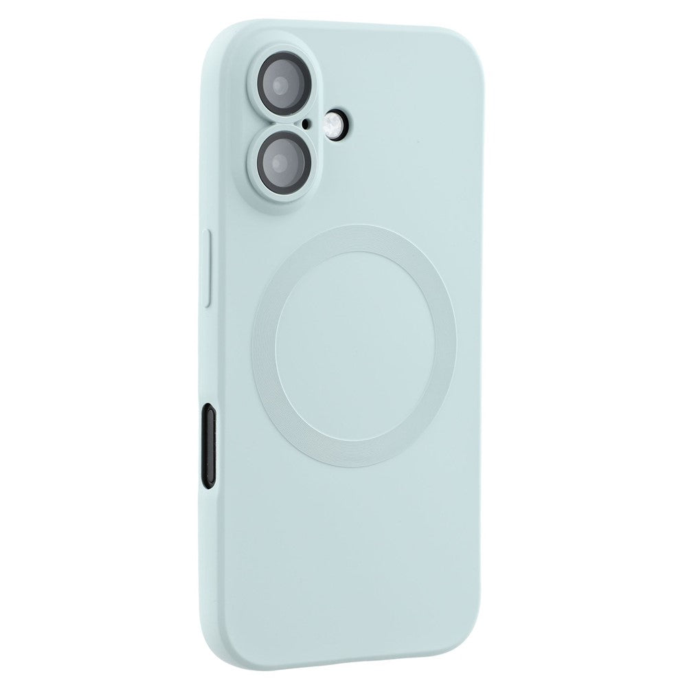 For iPhone 16 Case Compatible with MagSafe Liquid Silicone Phone Cover with Tempered Glass Lens Protector
