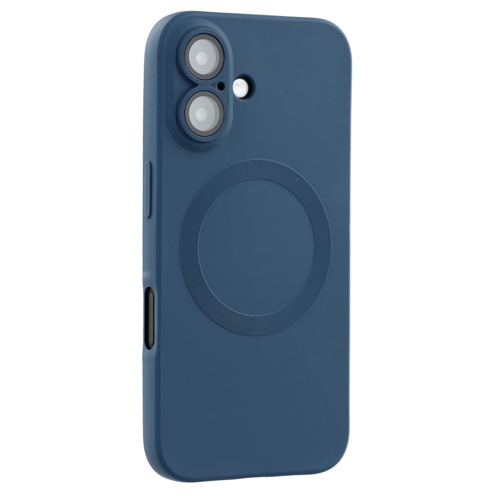 For iPhone 16 Case Compatible with MagSafe Liquid Silicone Phone Cover with Tempered Glass Lens Protector