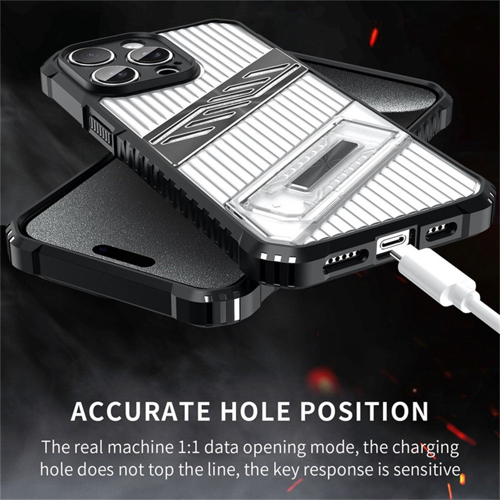 For iPhone 14 Pro Case Folding Kickstand PC + TPU Anti Drop Phone Cover