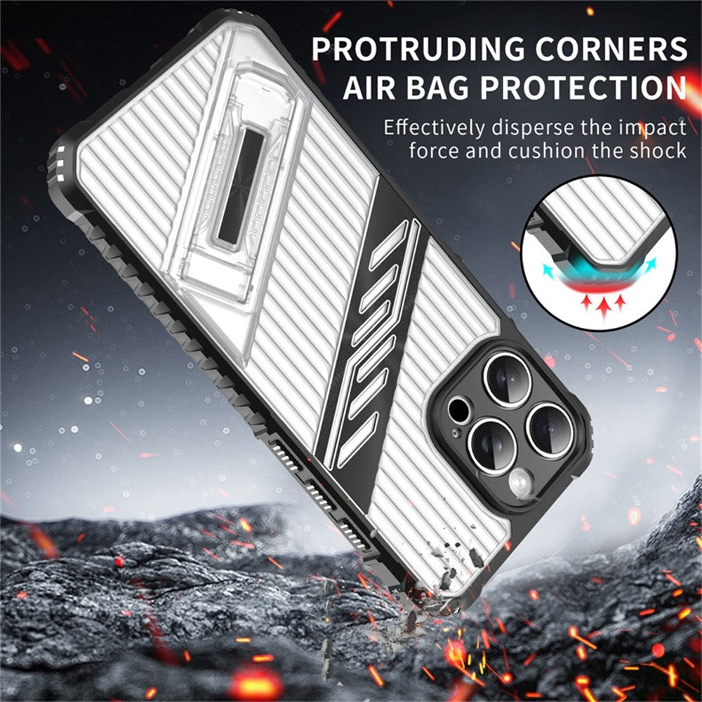 For iPhone 14 Pro Case Folding Kickstand PC + TPU Anti Drop Phone Cover