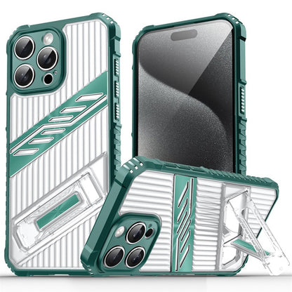 For iPhone 14 Pro Case Folding Kickstand PC + TPU Anti Drop Phone Cover