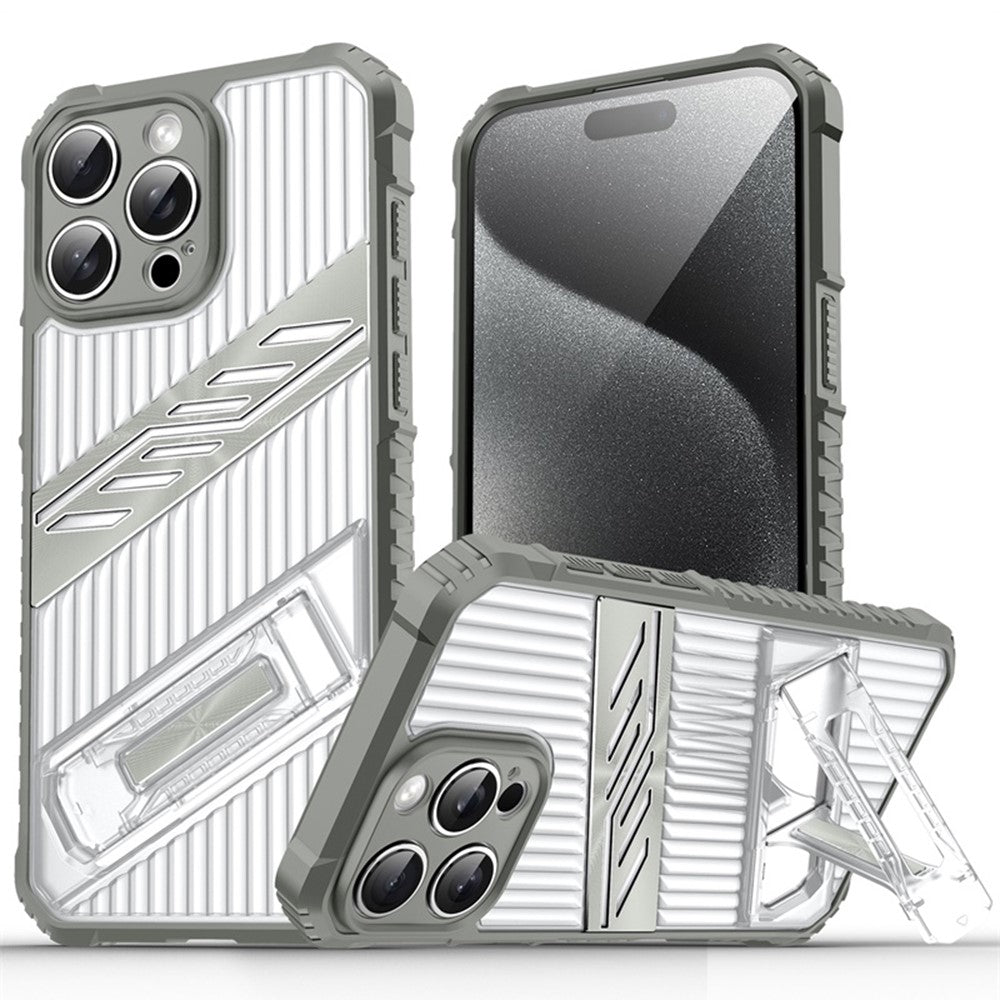 For iPhone 14 Pro Case Folding Kickstand PC + TPU Anti Drop Phone Cover
