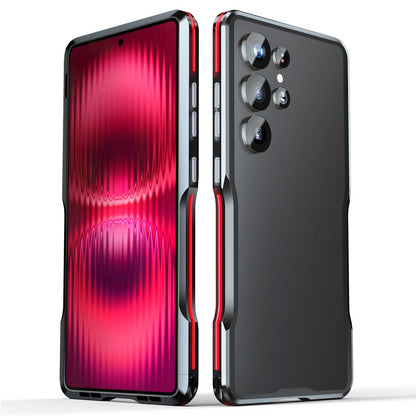LUPHIE For Samsung Galaxy S25 Ultra Case Metal Bumper Frame Shockproof Phone Cover
