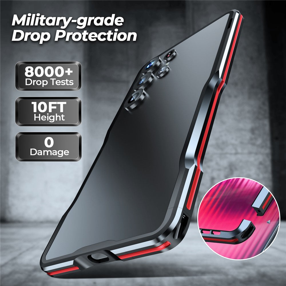 LUPHIE For Samsung Galaxy S25 Ultra Case Metal Bumper Frame Shockproof Phone Cover