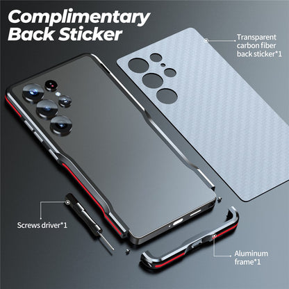 LUPHIE For Samsung Galaxy S25 Ultra Case Metal Bumper Frame Shockproof Phone Cover