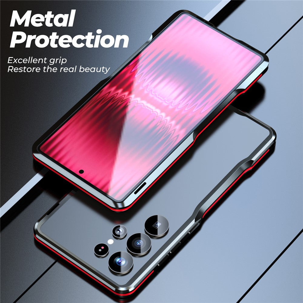 LUPHIE For Samsung Galaxy S25 Ultra Case Metal Bumper Frame Shockproof Phone Cover