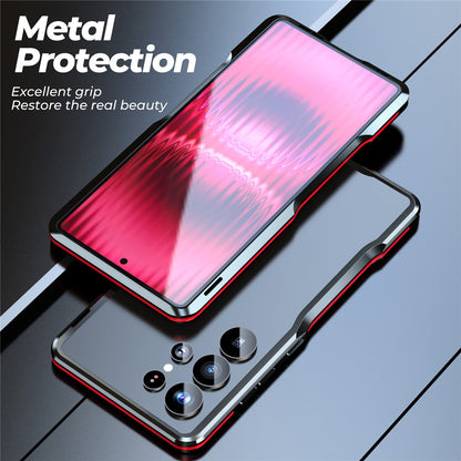 LUPHIE For Samsung Galaxy S25 Ultra Case Metal Bumper Frame Shockproof Phone Cover