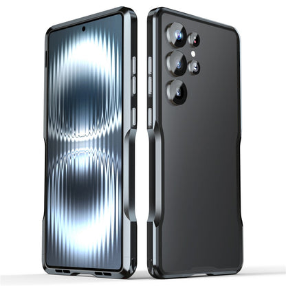LUPHIE For Samsung Galaxy S25 Ultra Case Metal Bumper Frame Shockproof Phone Cover