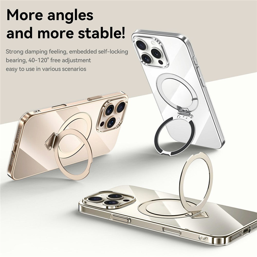 SULADA For iPhone 15 Pro Max Case Compatible with MagSafe Kickstand Clear PC Phone Cover