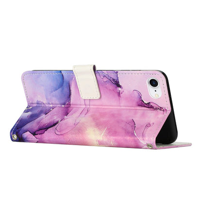 For iPhone 17e / 16e Stand Case Marble Pattern PU Leather Wallet Phone Cover