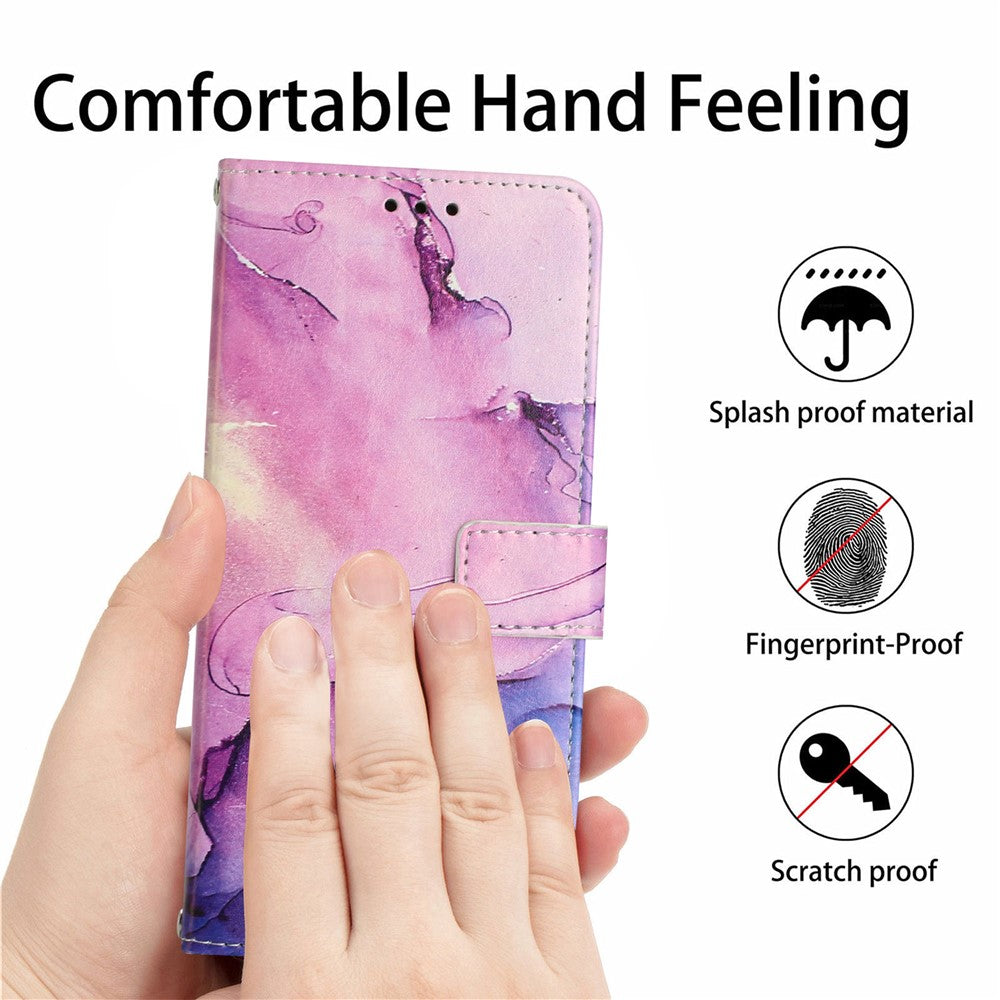 For iPhone 17e / 16e Stand Case Marble Pattern PU Leather Wallet Phone Cover