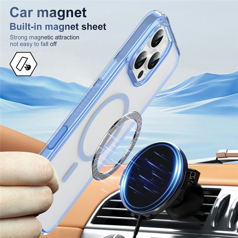 For iPhone 16 Pro Max Case with Camera Touch Control Button PC + TPU Phone Cover Compatible with MagSafe