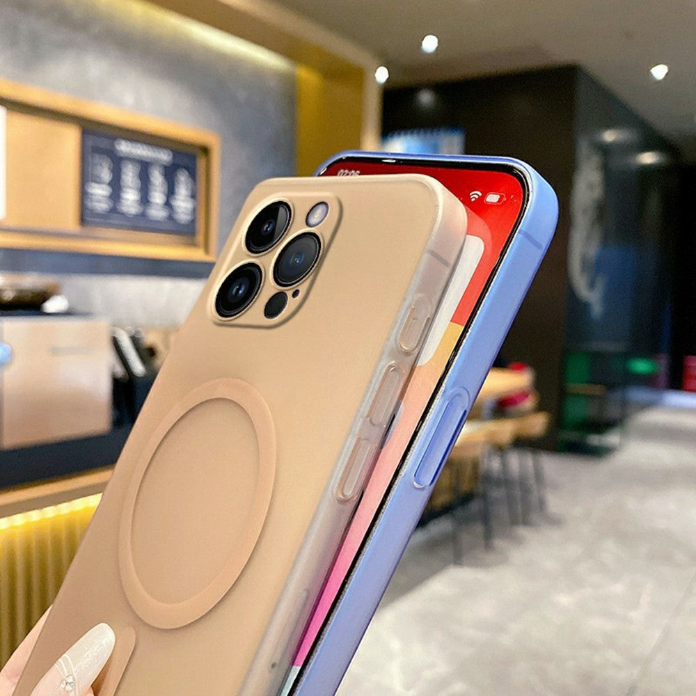 For iPhone 14 Pro Magnetic Case Compatible with MagSafe Frosted PC Phone Cover with Camera Lens Protector