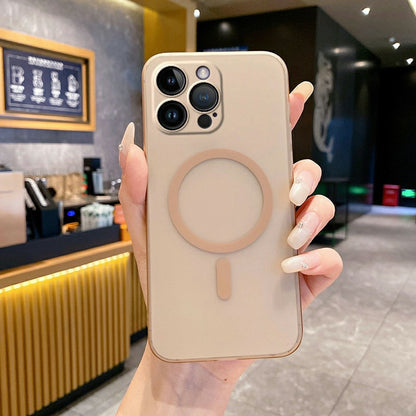 For iPhone 14 Pro Magnetic Case Compatible with MagSafe Frosted PC Phone Cover with Camera Lens Protector