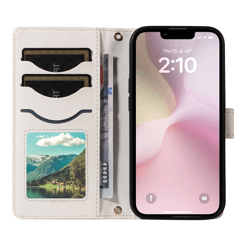 For iPhone 17e / 16e Wallet Case Rhombus Leather Phone Cover