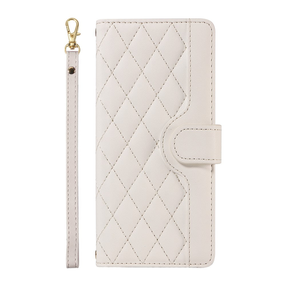 For iPhone 17e / 16e Wallet Case Rhombus Leather Phone Cover