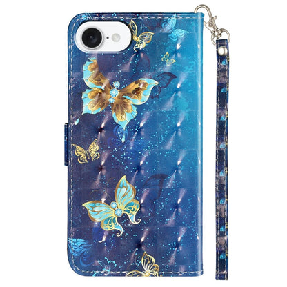 For iPhone 17e / 16e Case 3D Pattern Printed Phone Leather Phone Cover