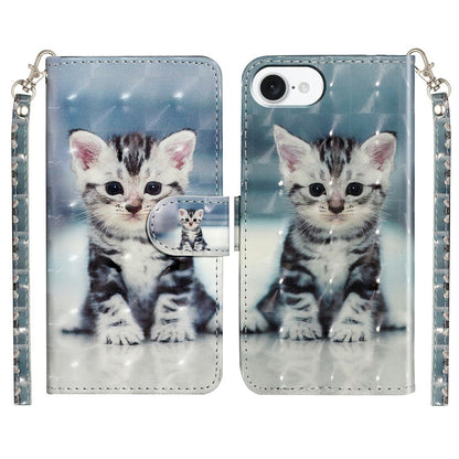For iPhone 17e / 16e Case 3D Pattern Printed Phone Leather Phone Cover