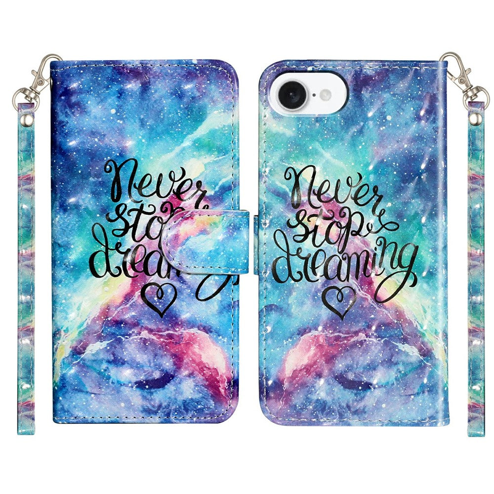 For iPhone 17e / 16e Case 3D Pattern Printed Phone Leather Phone Cover