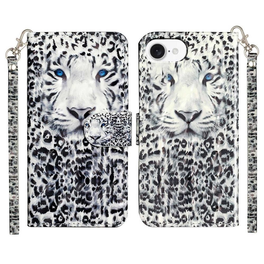 For iPhone 17e / 16e Case 3D Pattern Printed Phone Leather Phone Cover