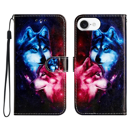 For iPhone 17e / 16e Wallet Case Printed Pattern Design Leather Phone Cover