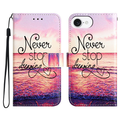 For iPhone 17e / 16e Wallet Case Printed Pattern Design Leather Phone Cover