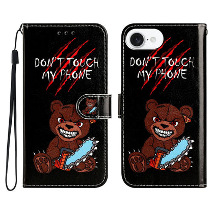 For iPhone 17e / 16e Wallet Case Printed Pattern Design Leather Phone Cover