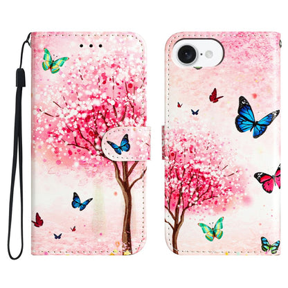 For iPhone 17e / 16e Wallet Case Printed Pattern Design Leather Phone Cover