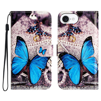 For iPhone 17e / 16e Wallet Case Printed Pattern Design Leather Phone Cover