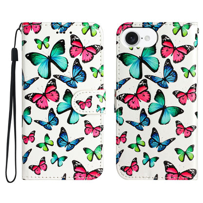 For iPhone 17e / 16e Wallet Case Printed Pattern Design Leather Phone Cover