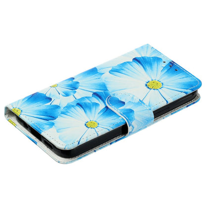 For iPhone 17e / 16e Marble Painted Wallet Stand Case Folio Leather Cover with Flip Design