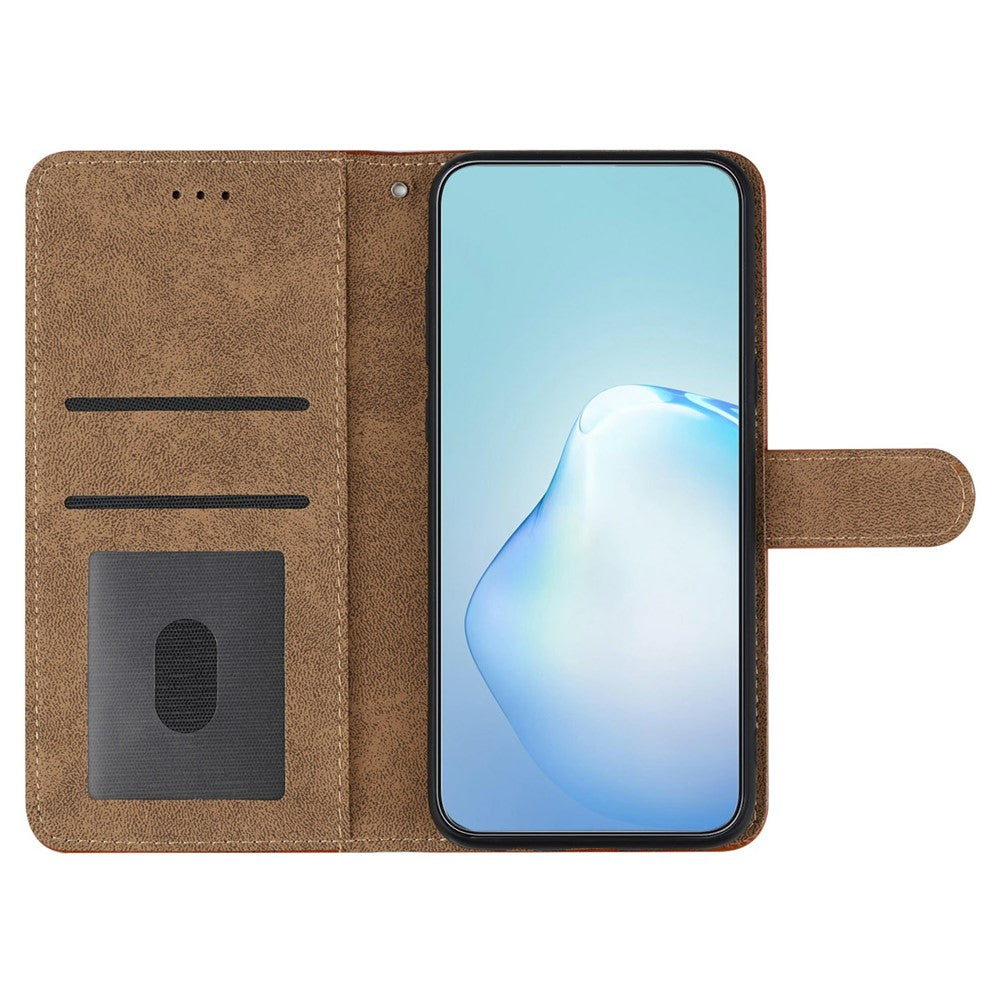 For iPhone 17e / 16e Case Flip Leather Retro Phone Cover Lines Imprinted