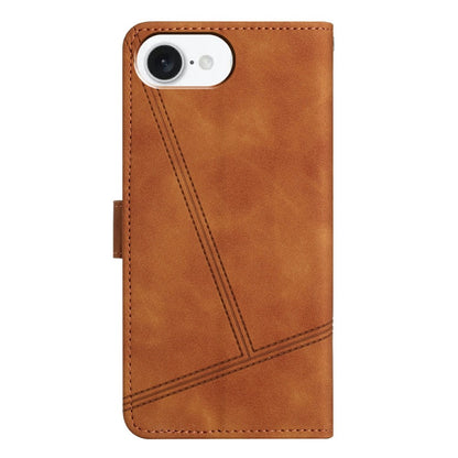 For iPhone 17e / 16e Case Flip Leather Retro Phone Cover Lines Imprinted