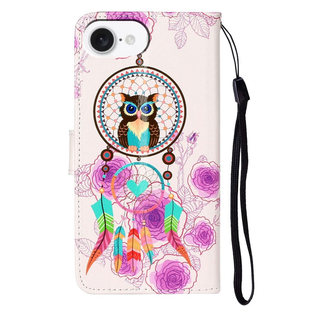 For iPhone 17e / 16e Case Pattern Leather Wallet Phone Cover