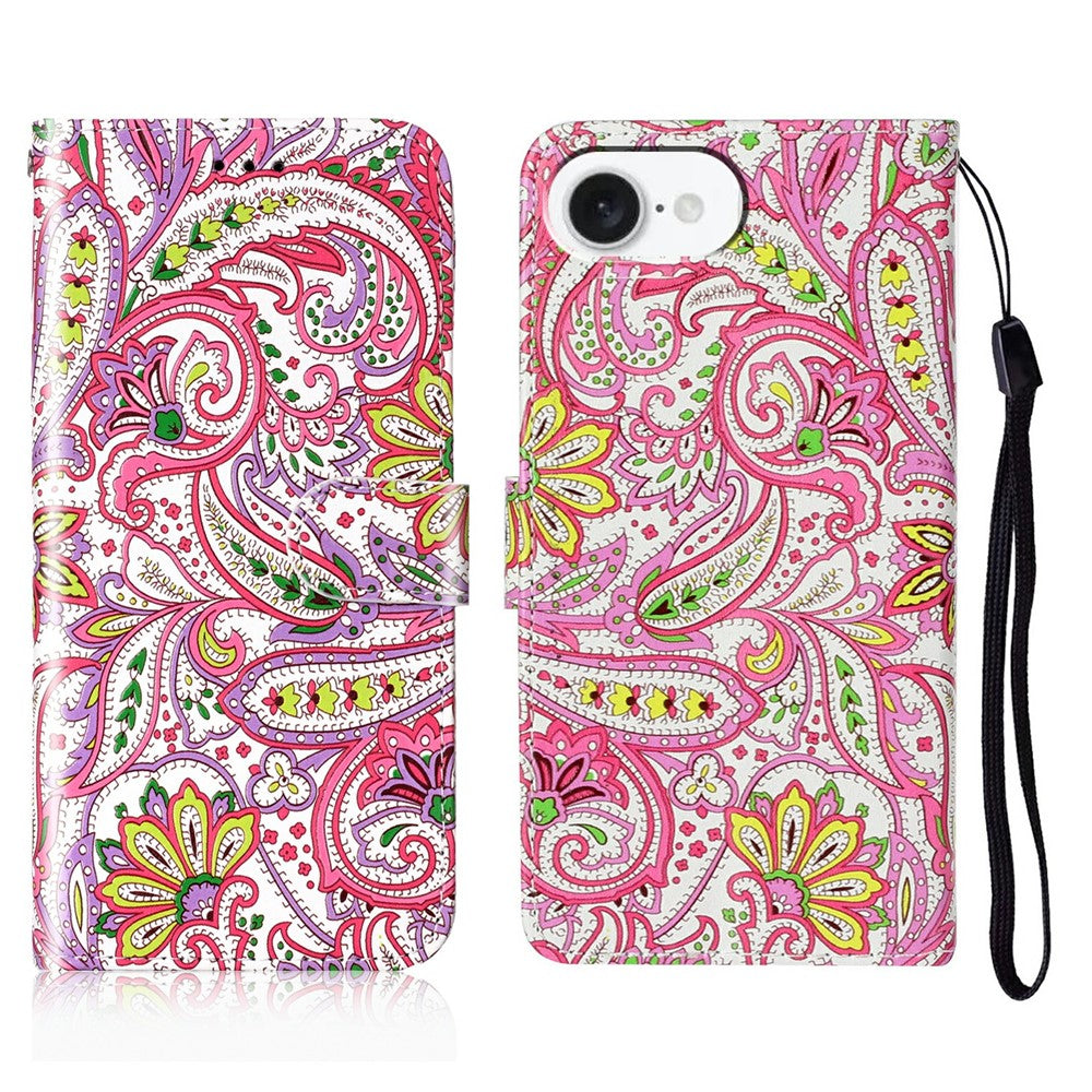 For iPhone 17e / 16e Case Pattern Leather Wallet Phone Cover