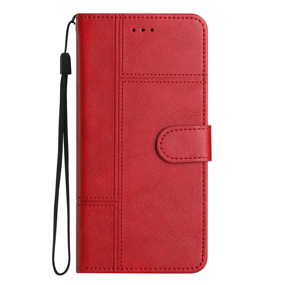 For iPhone 17e / 16e Case Line Imprinted PU Leather Wallet Phone Cover